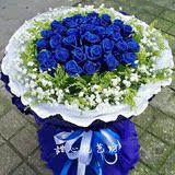郑州鲜花速递蓝色妖姬礼盒情人节预订花束同城送花多款蓝玫瑰花束