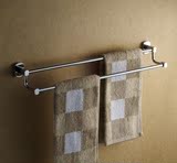 304新款2层不锈钢浴巾架卫生间浴室双层折叠毛巾架套餐挂件置物架