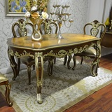 新古典餐桌 美式复古餐桌椅组合 简约欧式实木长饭桌西餐台特价