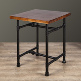 工业水管桌复古咖啡桌特色创意酒吧茶几桌做旧铁艺实木餐桌可定制