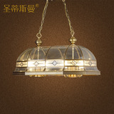 长形餐吊灯 全铜餐厅灯 欧式巴洛克风格 纯铜玻璃焊锡餐灯 铜吊灯