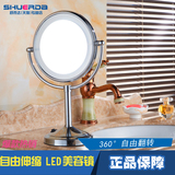 壁挂式带灯美容镜折叠梳妆镜浴室放大伸缩欧式双面LED化妆镜子