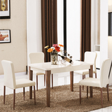 客厅现代白色钢化玻璃餐桌小户型伸缩桌椅组合实木餐台大理石餐桌