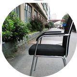 包邮办公椅子 固定扶手黑色职员椅 不锈钢员工椅子 会议椅 网布椅