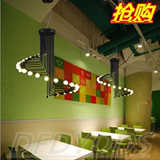 美式复古loft工业个性创意多头铁艺术螺旋楼梯酒吧大堂咖啡馆吊灯