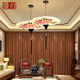 馨韵现代新中式吊灯手绘布艺吊灯古典灯笼艺术餐厅客厅茶楼中国风