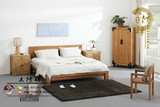 现代中式简约实木床老榆木双人床 禅意家具组合床实木家具双人床
