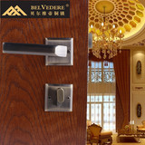 双山五金贝尔维帝铜锁欧式美式纯铜全铜黑色简约浴室卧室房门门锁