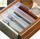 日本透明塑料勺筷餐具收纳盒小号宜家厨房抽屉刀叉勺子筷子整理盒