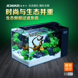 金尼卡 侧过滤超白玻璃鱼缸水族箱  中型隔断屏风金鱼生态缸DX500