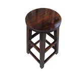 碳化实木高脚凳圆型凳子板凳创意吧台凳酒吧复古做旧简约松木凳