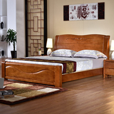 简约实木橡木床1.5m1.8m现代中式双人床婚床高箱储物床板式气动床