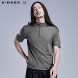 S.Deer/He【七夕】圣迪奥男装轻薄羊毛短袖针织衫H12273566