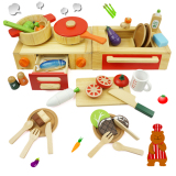 餐具切切看 磁性蔬菜水果切切乐 木制仿真过家家玩具厨房锅碗瓢盆