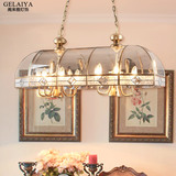 欧式餐厅灯具复古铜灯全铜吊灯 简欧饭厅灯长方形巴洛克焊锡灯