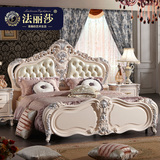 法丽莎家具欧式床法式白色实木床高箱双人床储物橡木床婚床