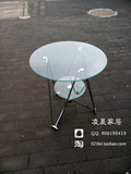 重庆家具凌晨家居 双层玻璃 小圆桌 洽谈桌 桌直径50/70公分