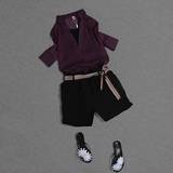 欧洲站2016夏装新款透视中袖衬衫上衣修身阔腿短裤三件套装欧货潮