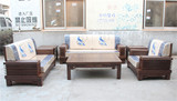 红木家具鸡翅木沙发现代中式软体沙发客厅组合123全实木简约沙发