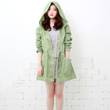 新款韩国日本女雨衣成人雨披风衣式旅行步行雨衣时尚徒步点点雨衣