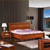 全实木床1.8米柚木床 高箱床 移门储物床卧室家具双人柚木床特价