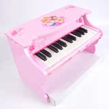 外贸品牌 木制儿童益智音乐早教玩具25音键迷你粉色钢琴