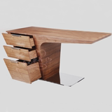 胡桃木色书桌北欧创意电脑桌个性老板桌原木色办公室书桌定制特价