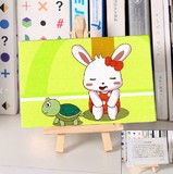 自油自画由diy手绘数字油画自己填色手工儿童卡通人物 龟兔赛跑