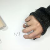 ML家韩国个性S925纯银珍珠麻花仿古做旧个性开口素银戒指女礼物