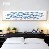 星川艺术家苏毅 现代简约抽象玄关北欧装饰画创意壁饰挂画青花鱼