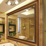 YISHARE 豪华浴室镜子复古做旧欧式装饰镜壁挂卫生间镜子卫浴镜子
