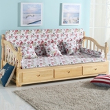 新款实木沙发床 坐卧两用推拉沙发床小户型可折叠伸缩1.5米沙发床