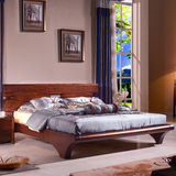 现代新中式全实木床1.5米单人床双人床1.8米大床成人简约卧室婚床