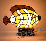 美国代购 台灯彩色玻璃 蒂芬尼灯饰  彩色可爱小鳊鱼 精致