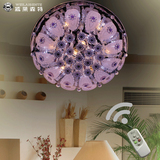 现代简约水晶灯圆形吸顶灯客厅lLED酒店餐厅卧室智能玻璃低压灯具