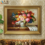 六派欧式装饰画客厅壁画沙发背景墙画有框艺术画餐厅挂画古典花卉