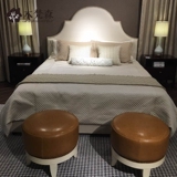 木梵森全实木床 美式床布艺床双人床1.8米1.5 现代简约北欧床婚床