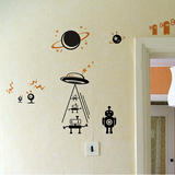 机器人外太空墙贴 儿童房装饰贴纸幼儿园教室装饰贴背景墙装饰贴