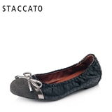 STACCATO/思加图秋专柜同款蝴蝶结拼色女单鞋平底单鞋H9Y35CQ5
