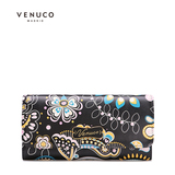 VENUCO大钞夹零钱位卡位横款长款软面钱包女韩版钱夹皮夹子薄包盖