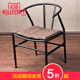 美式铁艺餐椅复古金属椅咖啡厅休闲椅创意带扶手靠背椅软垫洽谈椅