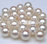 天然珍珠圆形珍珠散珠颗粒珍珠几乎无暇强光裸珠AAA无孔DIY制作