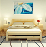 实木床松木床 单人床双人成人床类儿童床 1米1.2米1.5米1.8米新款