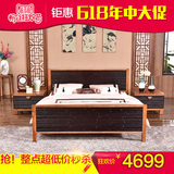 筑家新中式实木床1.8米东南亚家具槟榔色水曲柳床1.5米双人床婚床