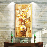 3D立体花卉走廊玄关装饰画现代欧式客厅餐厅挂画过道竖版有框墙画