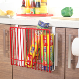 厨房置物架橱柜门上保鲜膜纸收纳挂架 创意多功能收纳篮储物层架