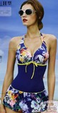 现货当天发安莉芳专柜正品2014夏日物语显瘦连体裙式泳衣ES0752