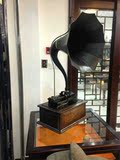西洋古董收藏品美国1900年哥伦比亚滚筒老唱机摆件手摇老式留声机