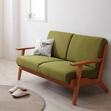 北欧办公实木布艺沙发日式小户型客厅单人双人三人位现代简约家具