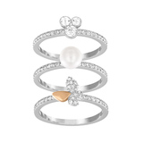 代购SWAROVSKI正品2015新款Cute银色三合一镶钻戒指女套装5139669